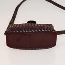 BALLY Shoulder Bag Canvas Leather 3Set Bordeaux Black white Auth bs27462-21