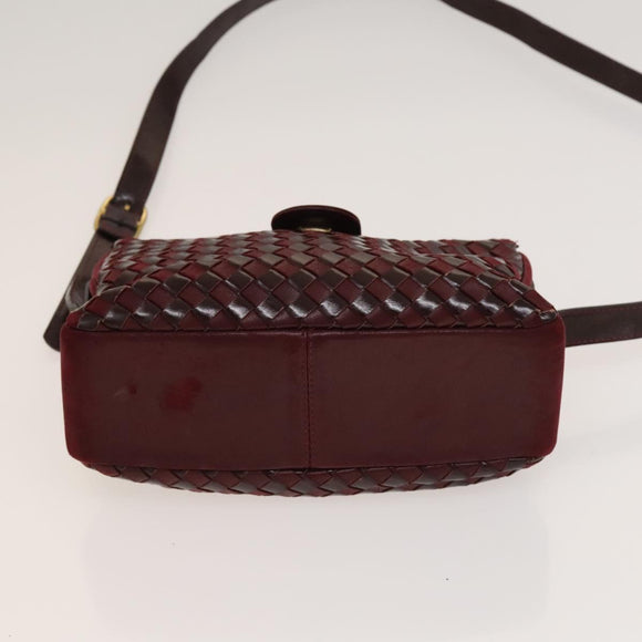 BALLY Shoulder Bag Canvas Leather 3Set Bordeaux Black white Auth bs27462