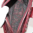 BALLY Shoulder Bag Canvas Leather 3Set Bordeaux Black white Auth bs27462-22