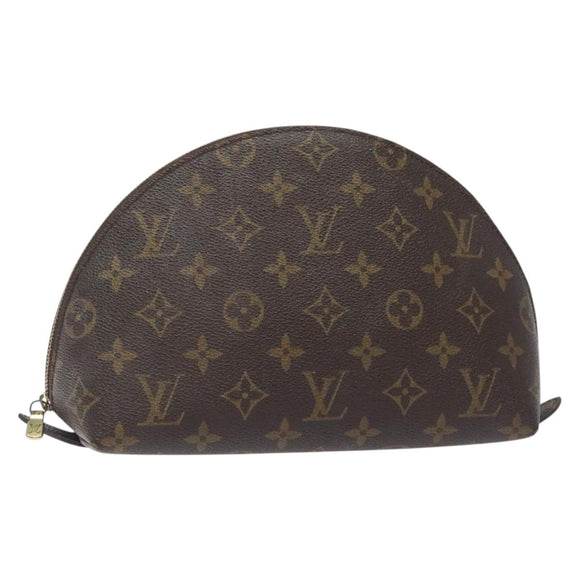LOUIS VUITTON Monogram Trousse Demi Ronde Cosmetic Pouch M47520 LV Auth bs27472