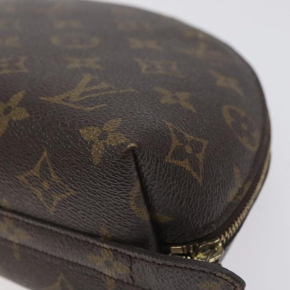 LOUIS VUITTON Monogram Trousse Demi Ronde Cosmetic Pouch M47520 LV Auth bs27472