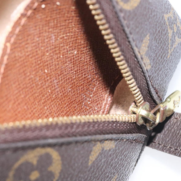 LOUIS VUITTON Monogram Trousse Demi Ronde Cosmetic Pouch M47520 LV Auth bs27472