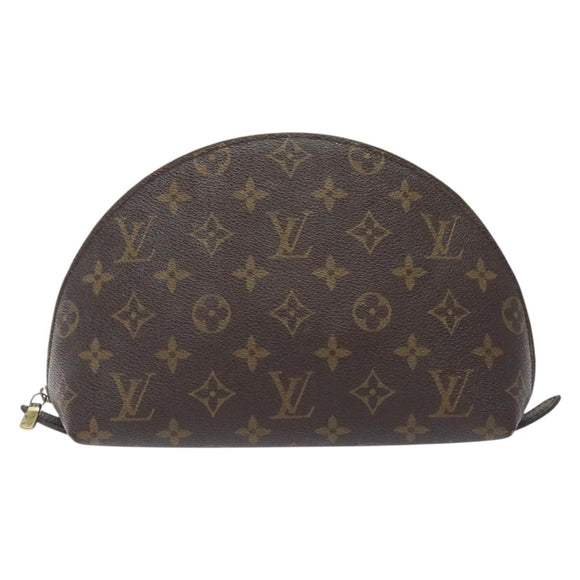 LOUIS VUITTON Monogram Trousse Demi Ronde Cosmetic Pouch M47520 LV Auth bs27472