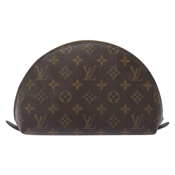 LOUIS VUITTON Monogram Trousse Demi Ronde Cosmetic Pouch M47520 LV Auth bs27472