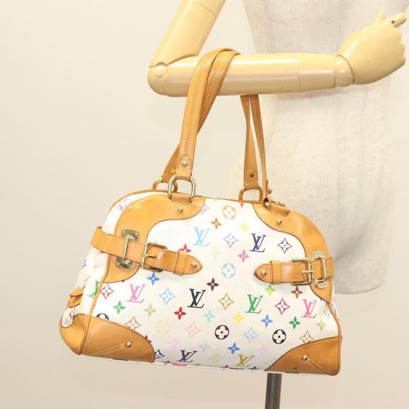 LOUIS VUITTON Monogram Multicolor Claudia Hand Bag White M40193 LV Auth bs27477