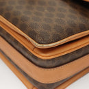 CELINE Macadam Canvas Shoulder Bag PVC Leather Brown Gold Auth bs27481-15