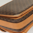 CELINE Macadam Canvas Shoulder Bag PVC Leather Brown Gold Auth bs27481-16