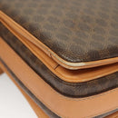 CELINE Macadam Canvas Shoulder Bag PVC Leather Brown Gold Auth bs27481-17