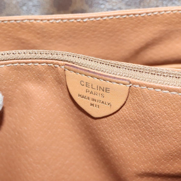 CELINE Macadam Canvas Shoulder Bag PVC Leather Brown Gold Auth bs27481
