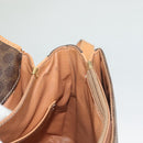 CELINE Macadam Canvas Shoulder Bag PVC Leather Brown Gold Auth bs27481-20