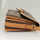 CELINE Macadam Canvas Shoulder Bag PVC Leather Brown Gold Auth bs27481-3