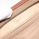 CELINE Macadam Canvas Clutch Bag PVC Leather Brown Gold Auth bs27482-9