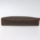 CELINE Macadam Canvas Clutch Bag PVC Leather Brown Gold Auth bs27482-6