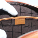 CELINE C Macadam Canvas Handtasche Wildleder Orange Silber Auth bs27483-17