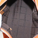 CELINE C Macadam Canvas Handtasche Wildleder Orange Silber Auth bs27483-11