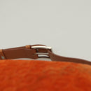 CELINE C Macadam Canvas Handtasche Wildleder Orange Silber Auth bs27483-8