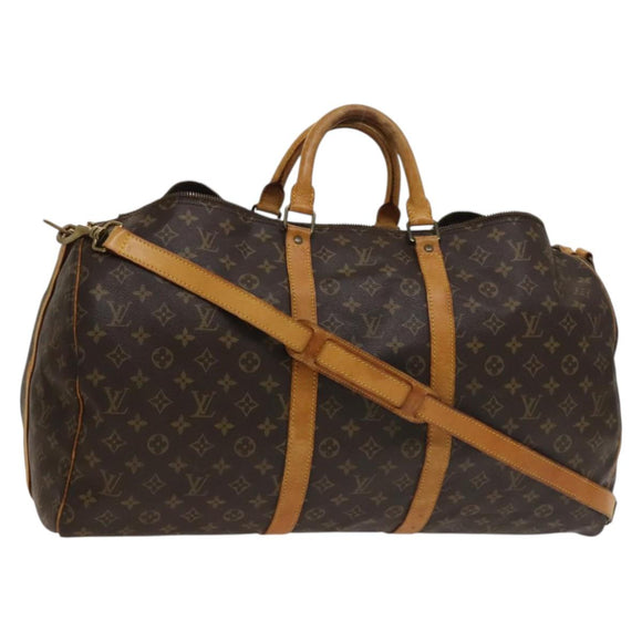 LOUIS VUITTON Monogram Keepall Bandouliere 55 Boston Bag M41414 LV Auth bs27495