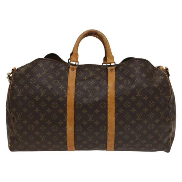 LOUIS VUITTON Monogram Keepall Bandouliere 55 Boston Bag M41414 LV Auth bs27495