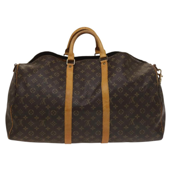 LOUIS VUITTON Monogram Keepall Bandouliere 55 Boston Bag M41414 LV Auth bs27495