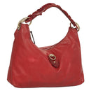 GUCCI Shoulder Bag Leather Red Gold 189840 001364 Auth bs27504-1