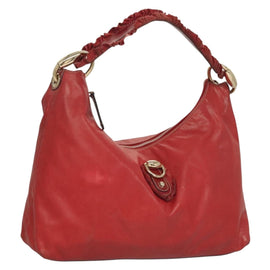 GUCCI Shoulder Bag Leather Red Gold 189840 001364 Auth bs27504