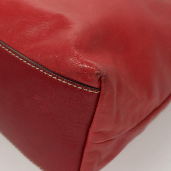 GUCCI Shoulder Bag Leather Red Gold 189840 001364 Auth bs27504