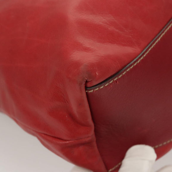 GUCCI Shoulder Bag Leather Red Gold 189840 001364 Auth bs27504