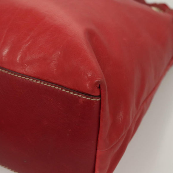 GUCCI Shoulder Bag Leather Red Gold 189840 001364 Auth bs27504