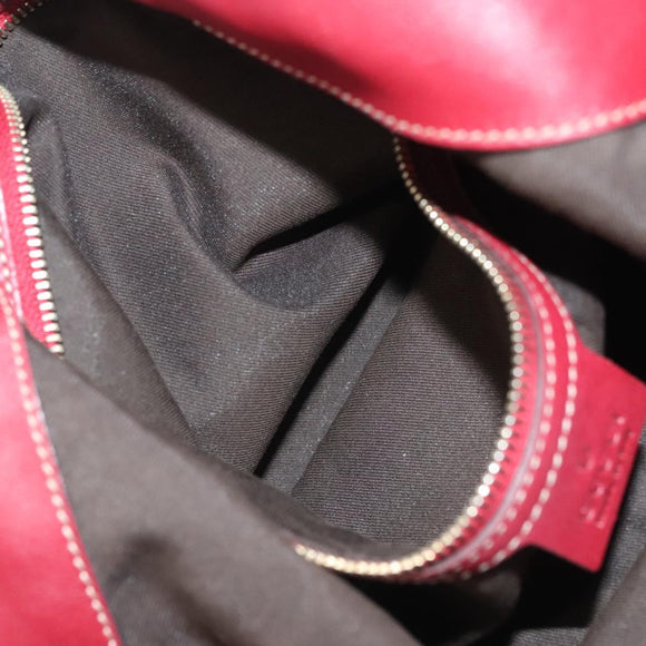 GUCCI Shoulder Bag Leather Red Gold 189840 001364 Auth bs27504