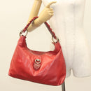 GUCCI Shoulder Bag Leather Red Gold 189840 001364 Auth bs27504-22