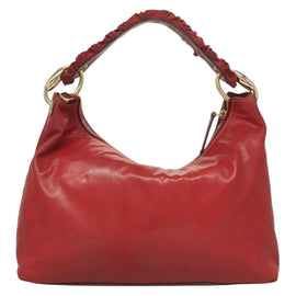 GUCCI Shoulder Bag Leather Red Gold 189840 001364 Auth bs27504 - 0