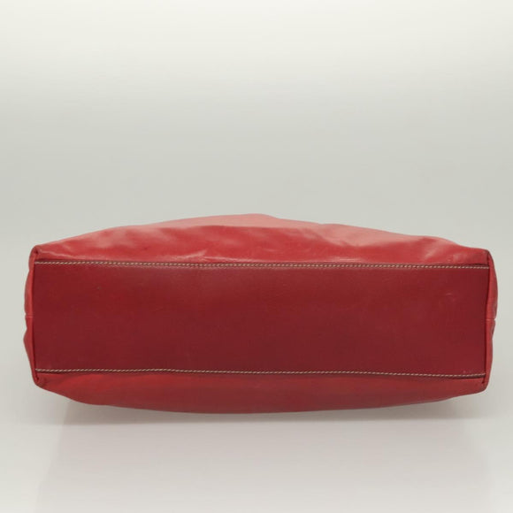 GUCCI Shoulder Bag Leather Red Gold 189840 001364 Auth bs27504