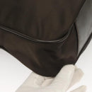 GUCCI Bamboo Hand Bag Nylon 2way Brown Silver 001 1553 1577 Auth bs27505-17