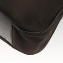 GUCCI Bamboo Hand Bag Nylon 2way Brown Silver 001 1553 1577 Auth bs27505-18