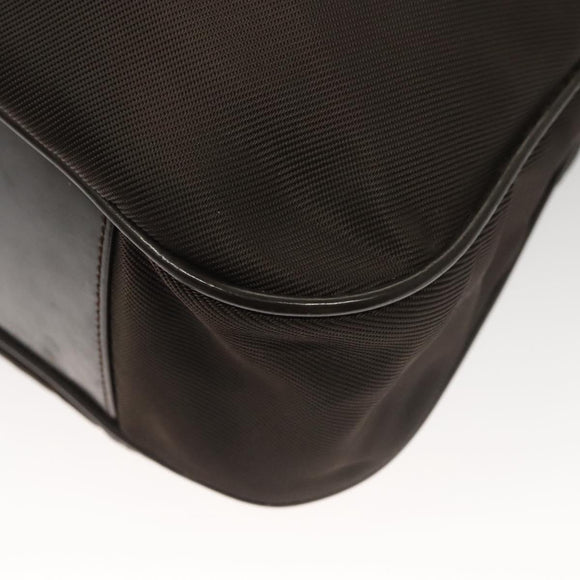 GUCCI Bamboo Hand Bag Nylon 2way Brown Silver 001 1553 1577 Auth bs27505