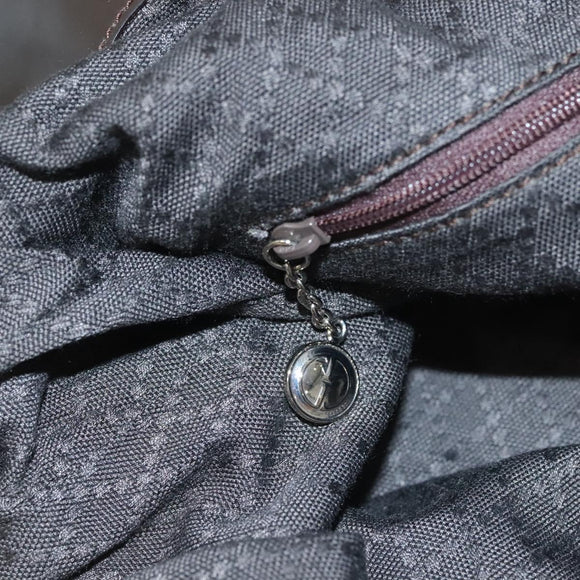 GUCCI Bamboo Hand Bag Nylon 2way Brown Silver 001 1553 1577 Auth bs27505