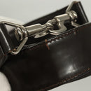 GUCCI Bamboo Hand Bag Nylon 2way Brown Silver 001 1553 1577 Auth bs27505-12