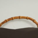 GUCCI Bamboo Hand Bag Nylon 2way Brown Silver 001 1553 1577 Auth bs27505-14