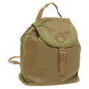 PRADA Chain Backpack Nylon Khaki Gold Auth bs27511-1