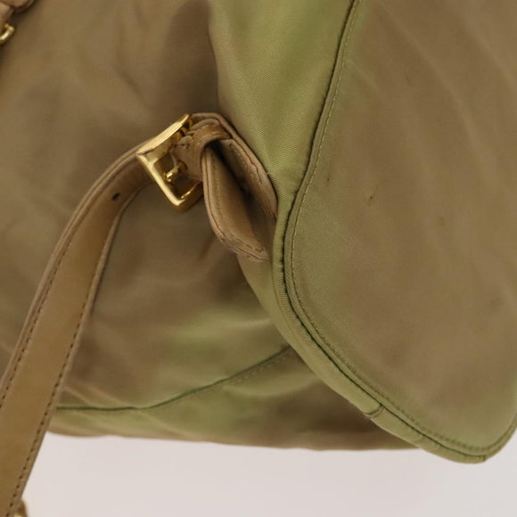 PRADA Chain Backpack Nylon Khaki Gold Auth bs27511