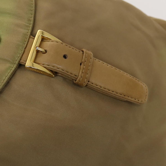 PRADA Chain Backpack Nylon Khaki Gold Auth bs27511