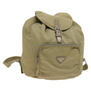 PRADA Backpack Nylon Khaki Silver Auth bs27513-1