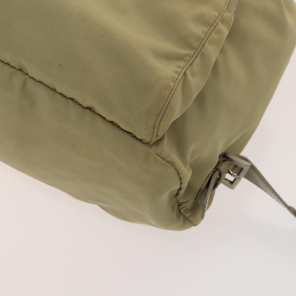 PRADA Backpack Nylon Khaki Silver Auth bs27513
