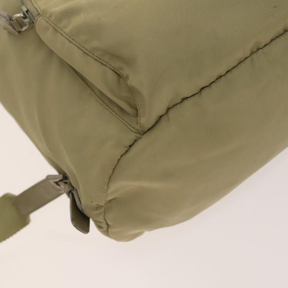 PRADA Backpack Nylon Khaki Silver Auth bs27513