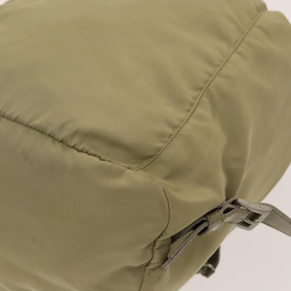 PRADA Backpack Nylon Khaki Silver Auth bs27513