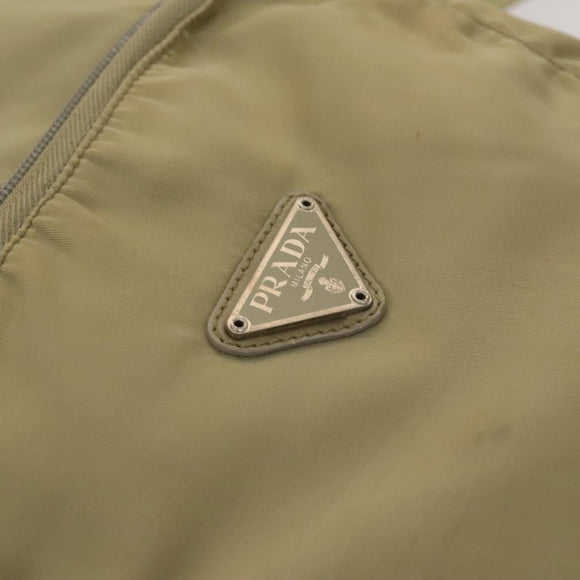 PRADA Backpack Nylon Khaki Silver Auth bs27513