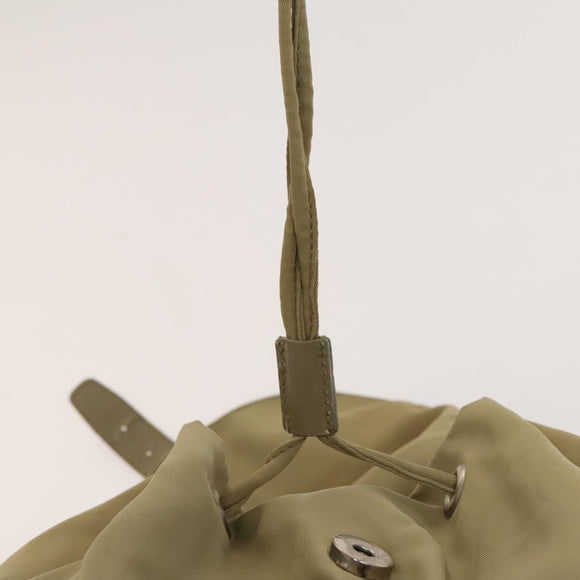 PRADA Backpack Nylon Khaki Silver Auth bs27513