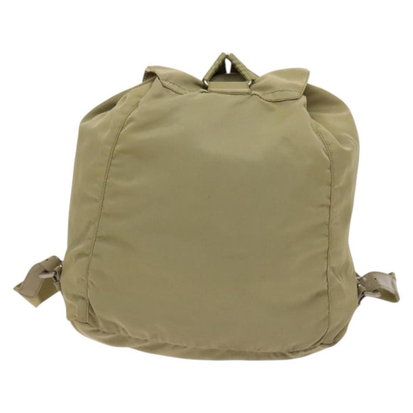 PRADA Backpack Nylon Khaki Silver Auth bs27513