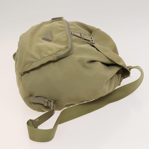 PRADA Backpack Nylon Khaki Silver Auth bs27513
