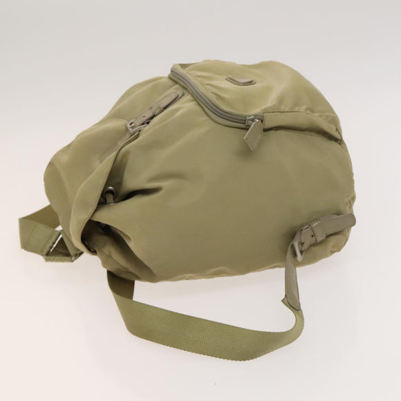 PRADA Backpack Nylon Khaki Silver Auth bs27513